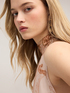 Satin top with print and ruffled collar image number 3