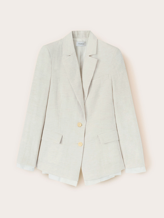 Structured linen blend blazer