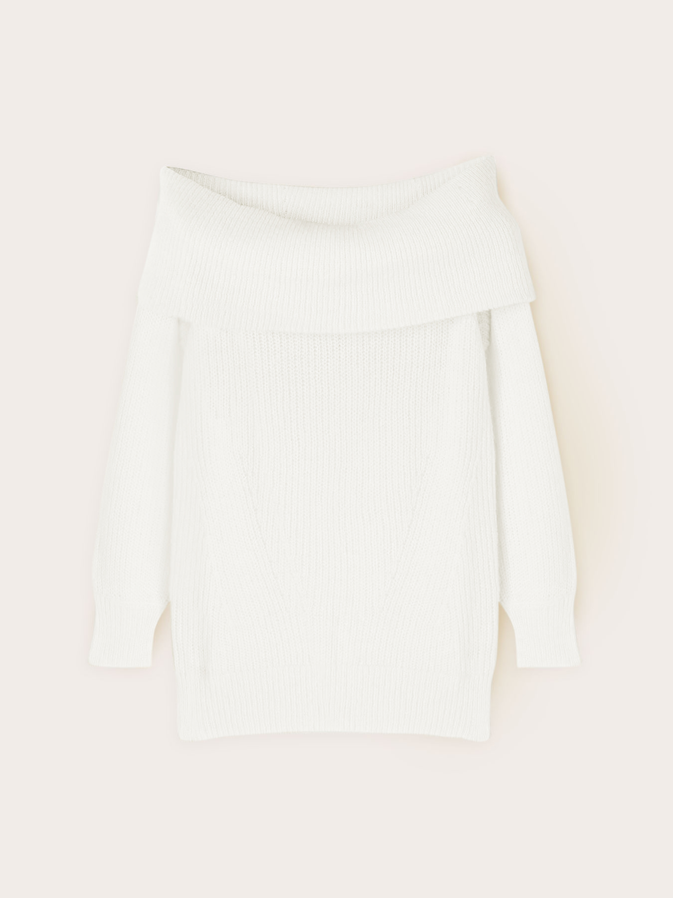 Schulterfreier Pullover aus Wollmischgewebe image number 4