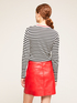 Striped sweater with puff sleeves image number 1