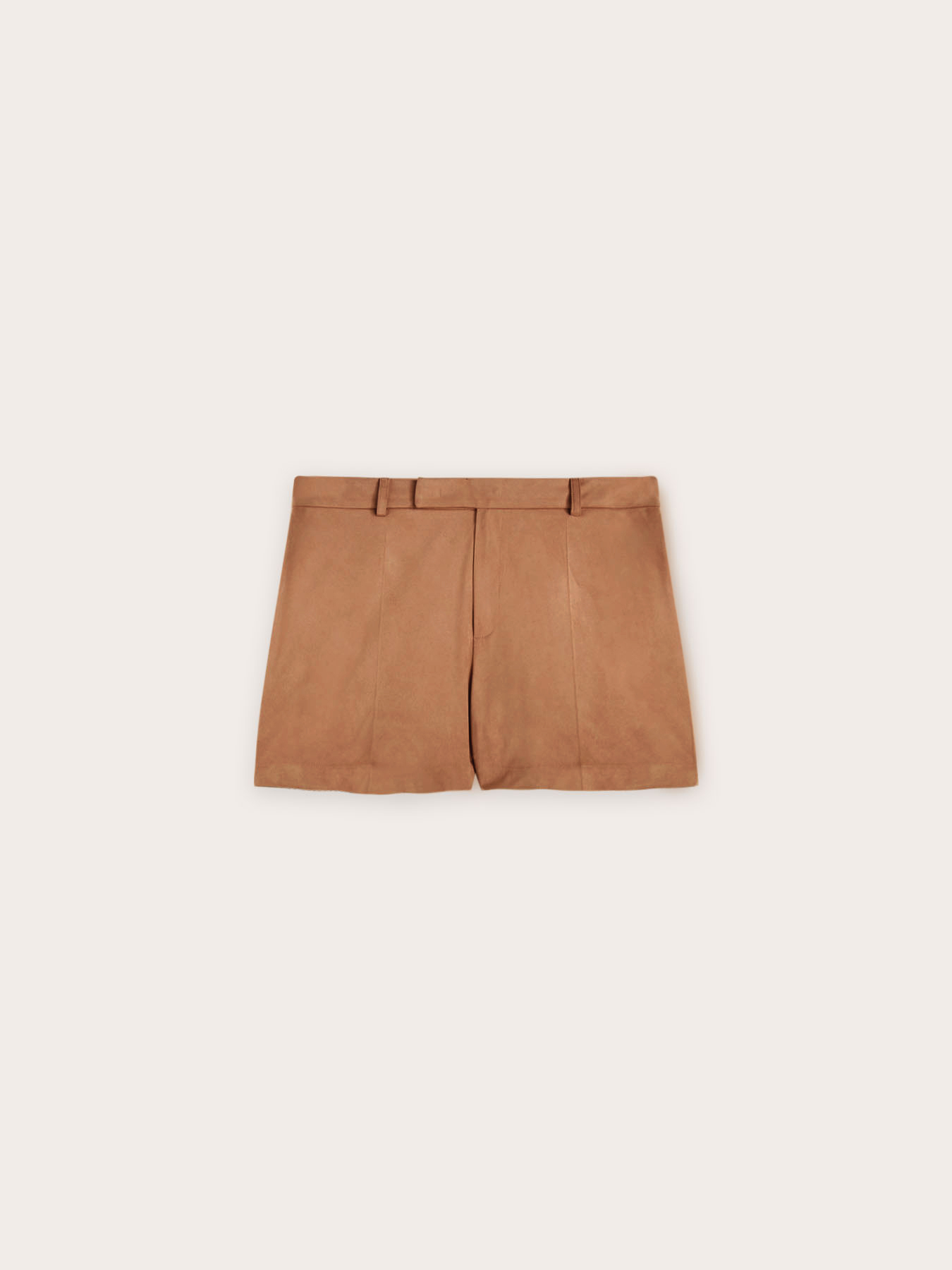 Pantaloni scurți cu aspect de piele &icirc;ntoarsă image number 3