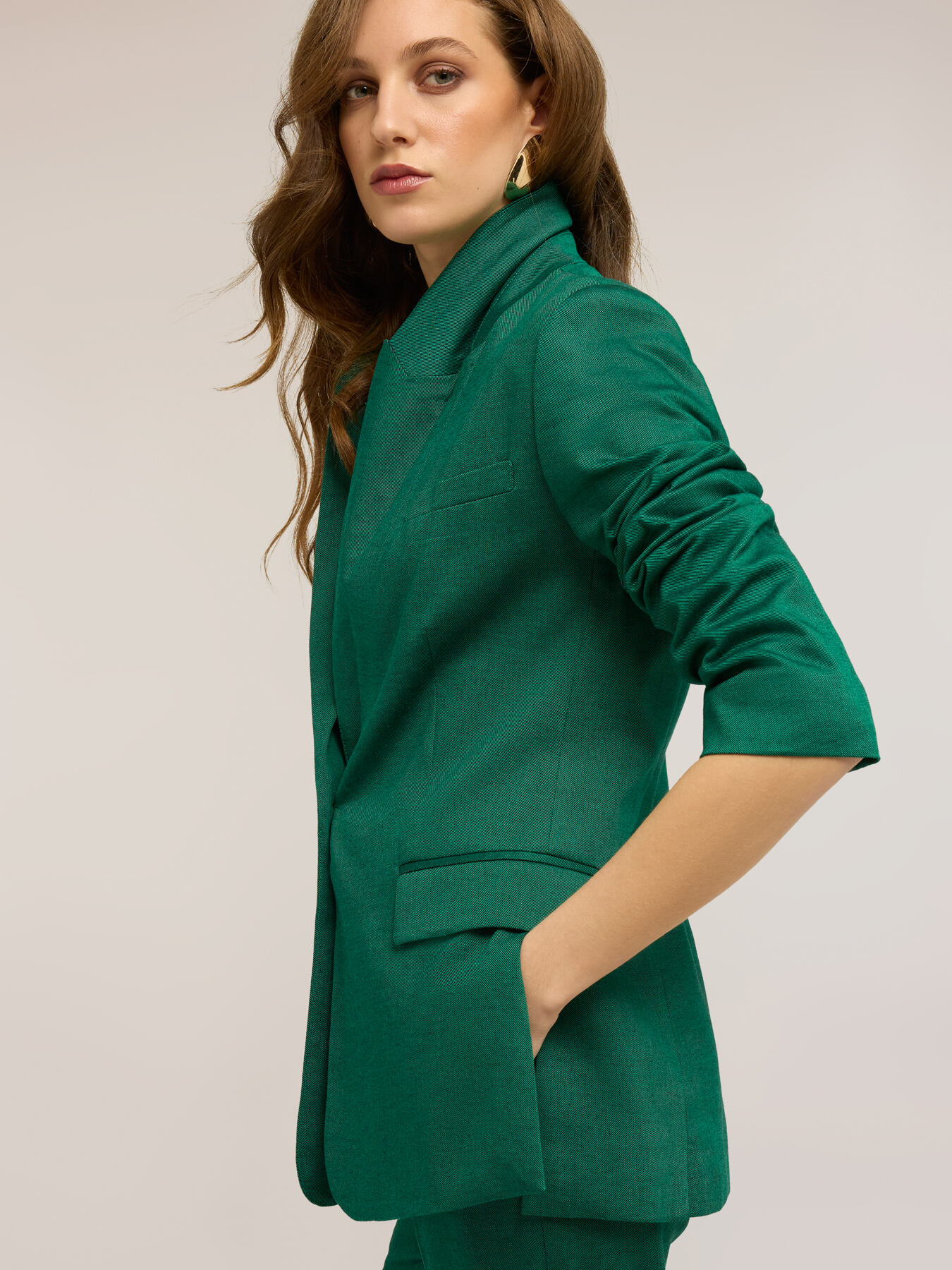 Blazer simple boutonnage m&eacute;lange lin image number 2