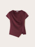 T-shirt with asymmetric side draping image number 4