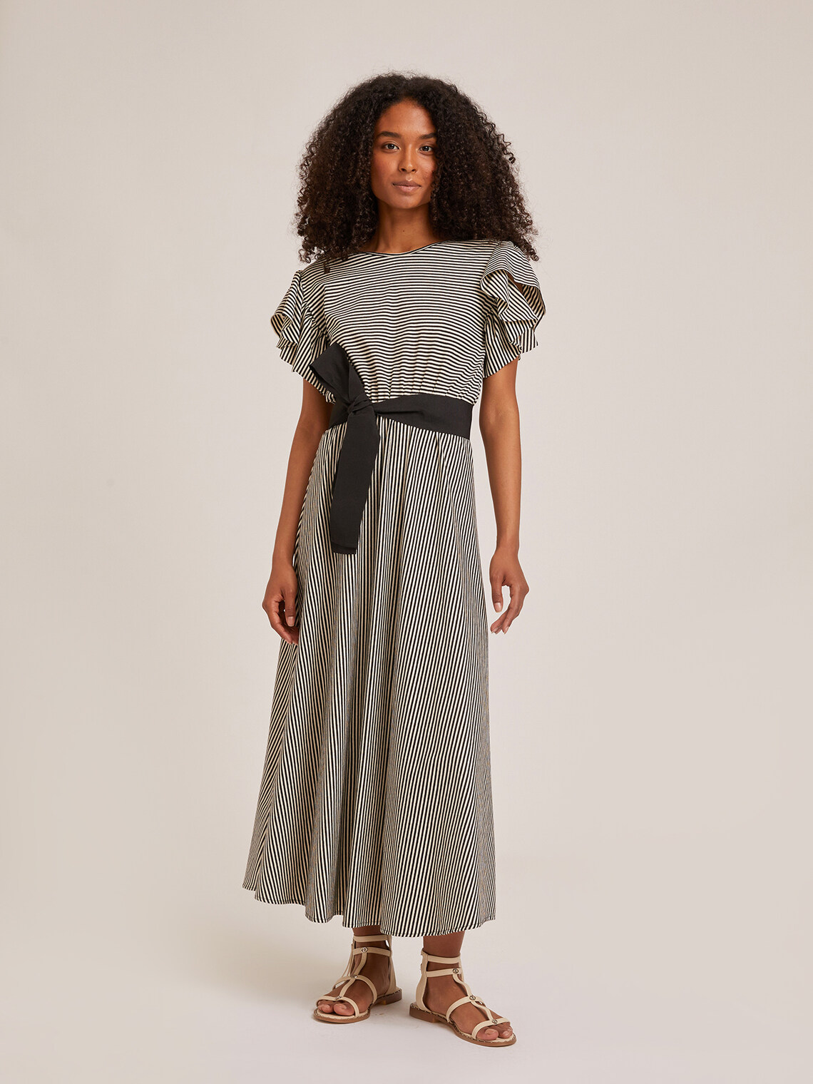 Vestito lungo in jersey a righe - Motivi.com