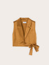 Mixed linen top with collar image number 4