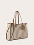 Striped canvas tote bag image number 2