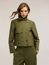 Double-breasted short trench coat in cotton blend image number 0