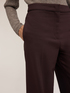 Pantaloni palazzo din cady cu inserții satin image number 3