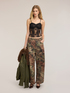 Lace bustier top with sheer details image number 2