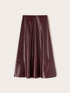 Flared midi skirt in coated fabric image number 5