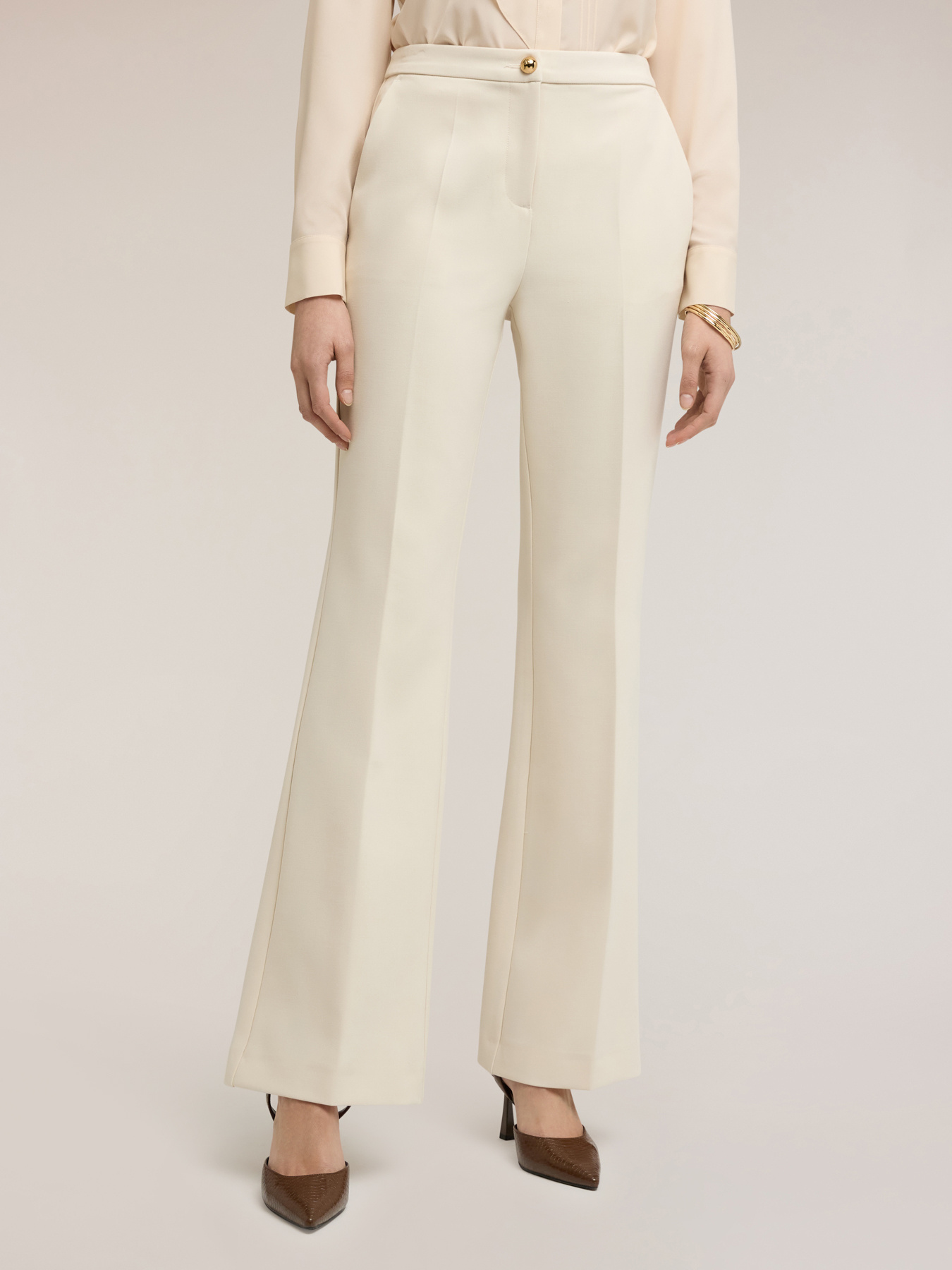 Flare trousers in twill fabric image number 2