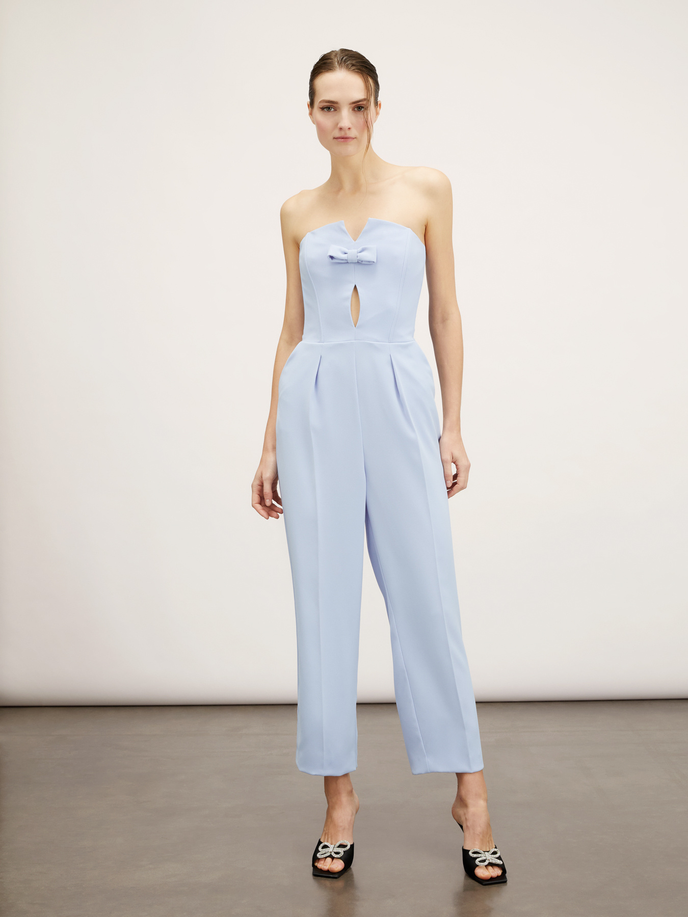 Long bustier jumpsuit with bow image number 0