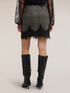 Checked miniskirt with lace flounce image number 1