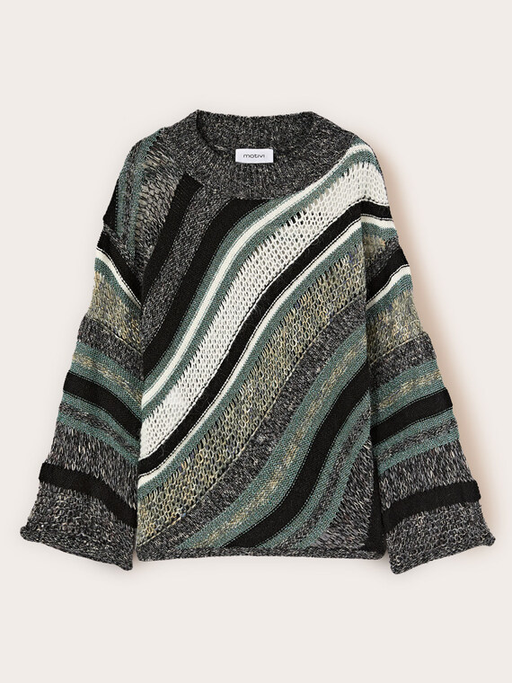 Jersey de mohair con trabajo calado