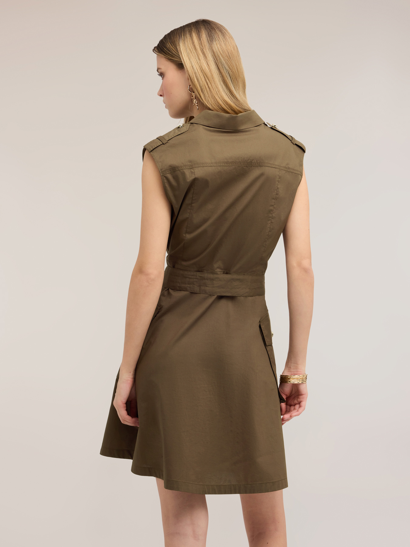 Poplin shirtdress with belt image number 1