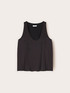 Viscose satin top with deep neckline image number 4