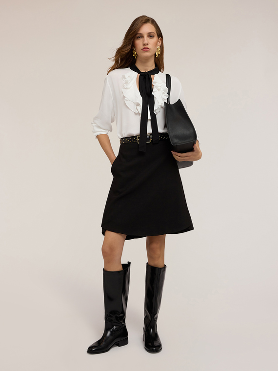 A-line skirt with asymmetrical hem