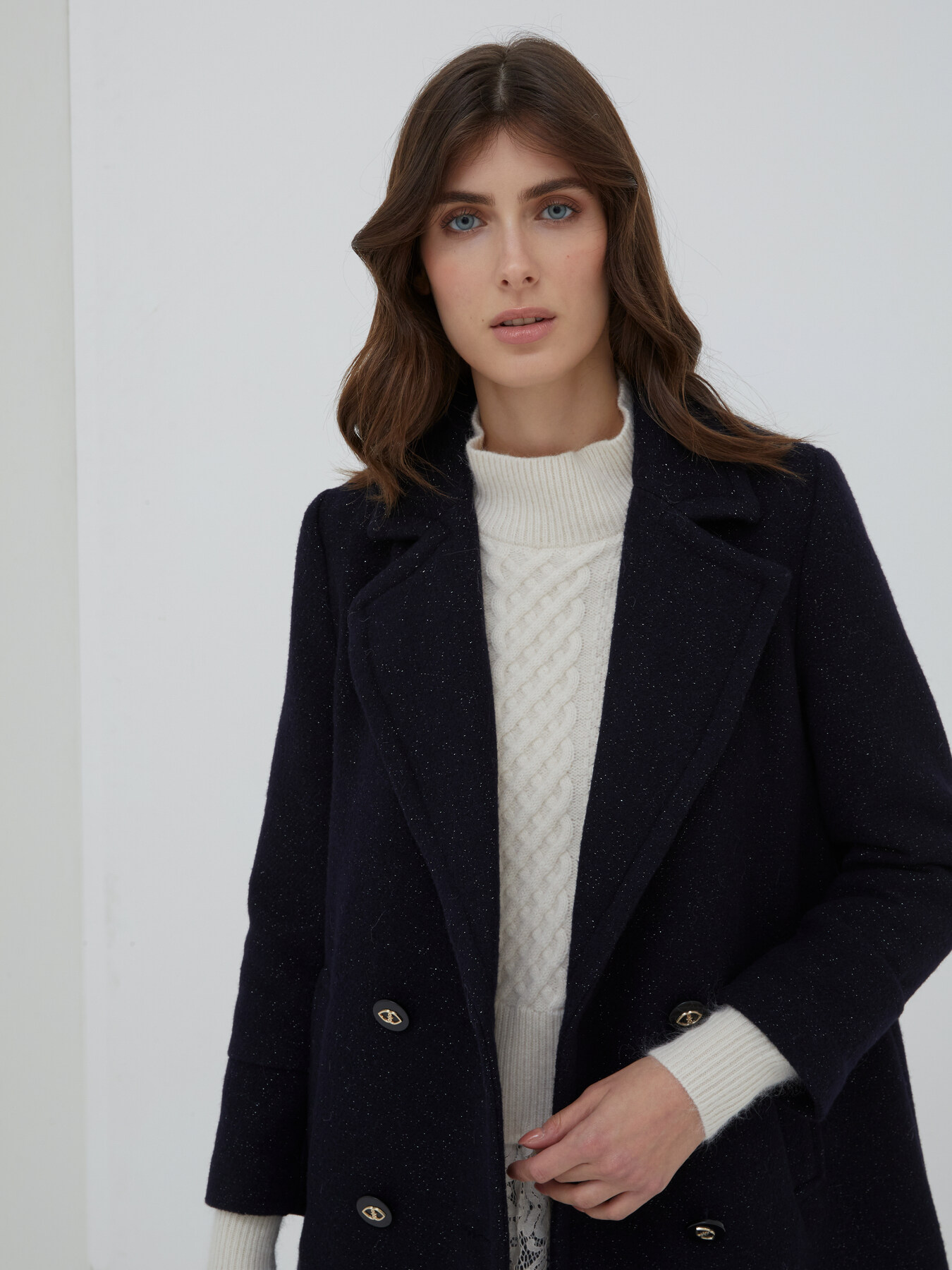 Cappotto doppiopetto lurex image number 2