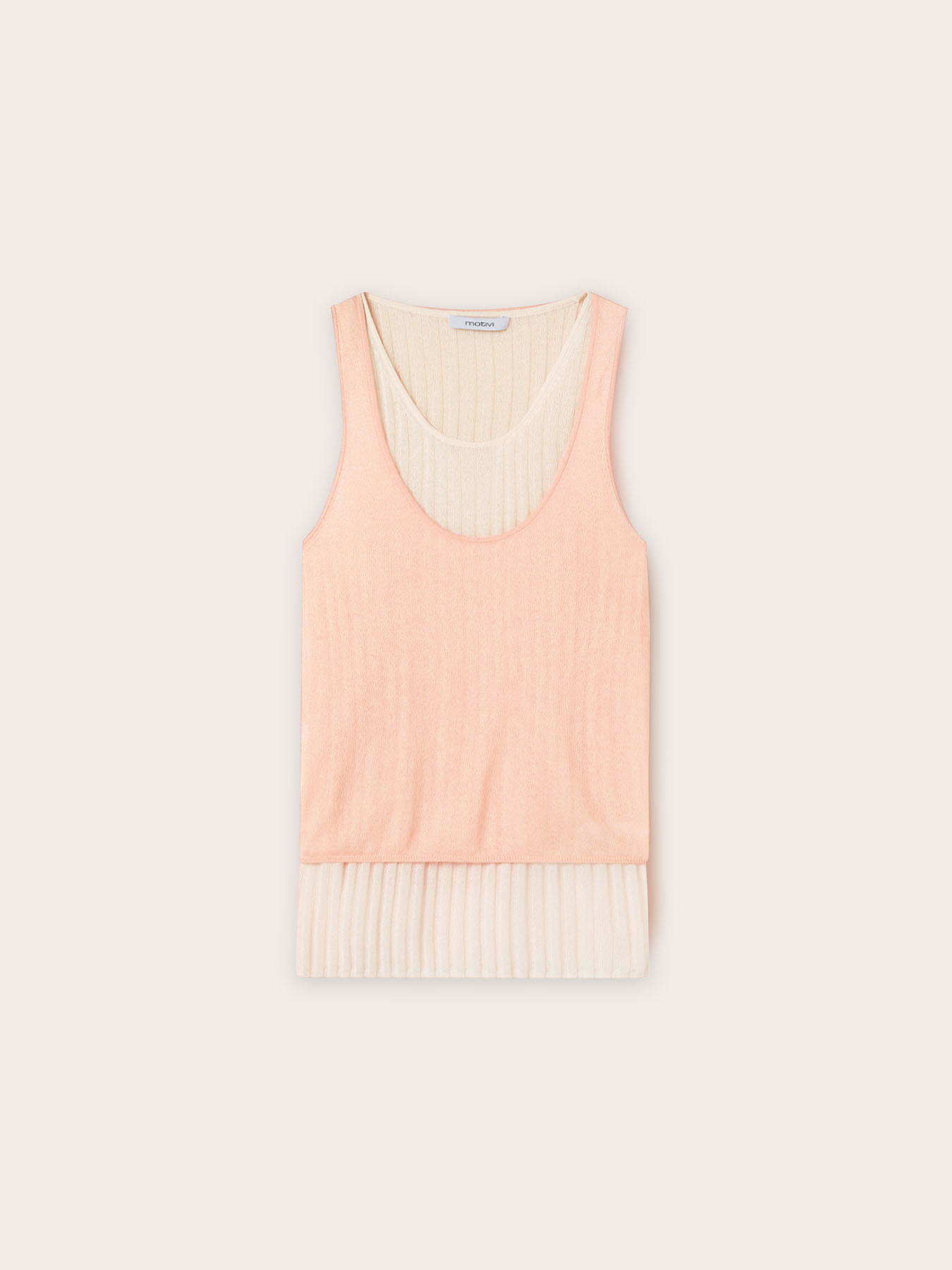 Jersey top with ribbed tank top image number 4