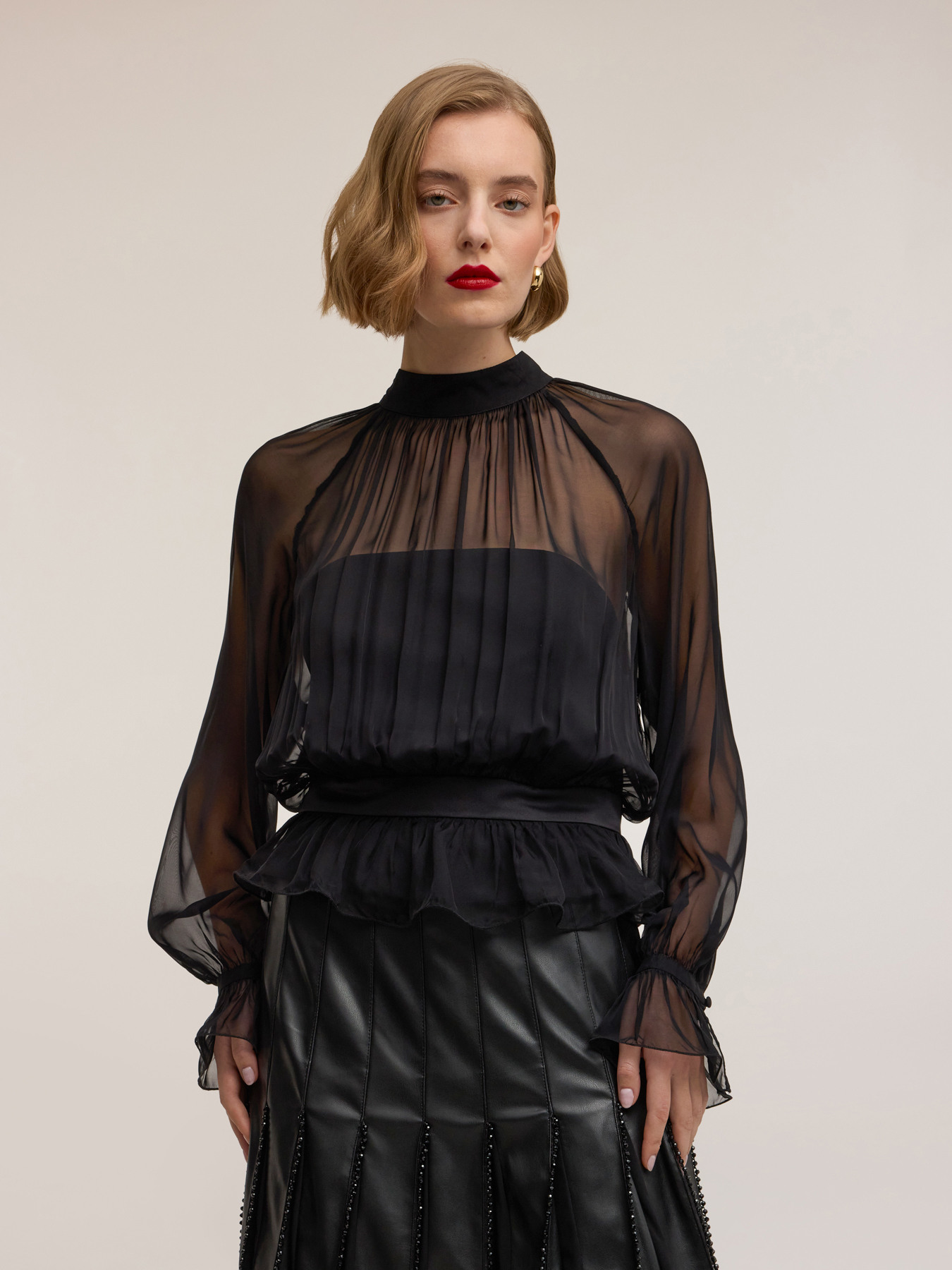 Blouse en georgette avec bustier Smart Couture image number 1
