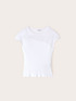 Bi-material t-shirt with draped insert image number 4