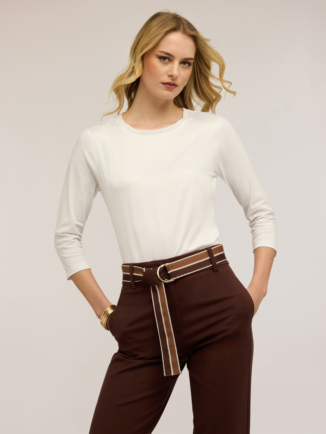 Two-material T-shirt image number 0