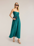 Long pleated dress in lurex jersey image number 0