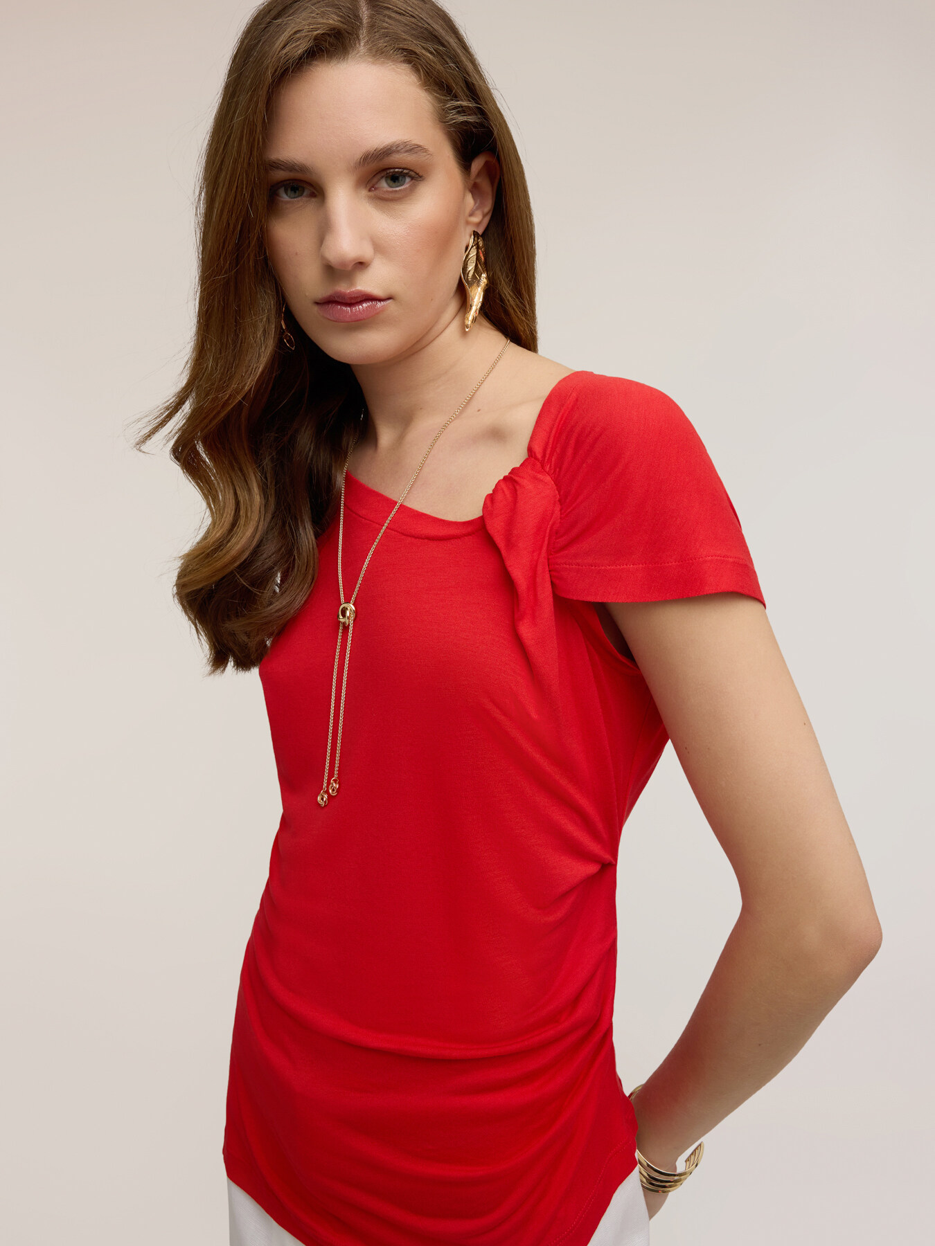 Asymmetric draped top image number 0