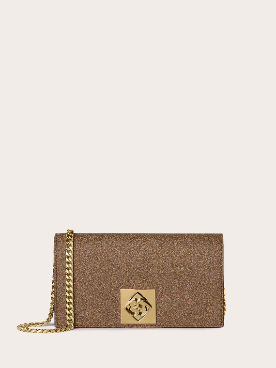 Wallet Bag in tessuto spalmato glitter