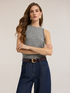 Sleeveless sweater in wool blend with stones image number 0