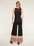 Long knit jumpsuit with chevron pattern image number 1