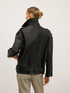 Leather effect oversized biker jacket image number 1