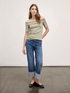 Jean cropped avec broderie image number 3