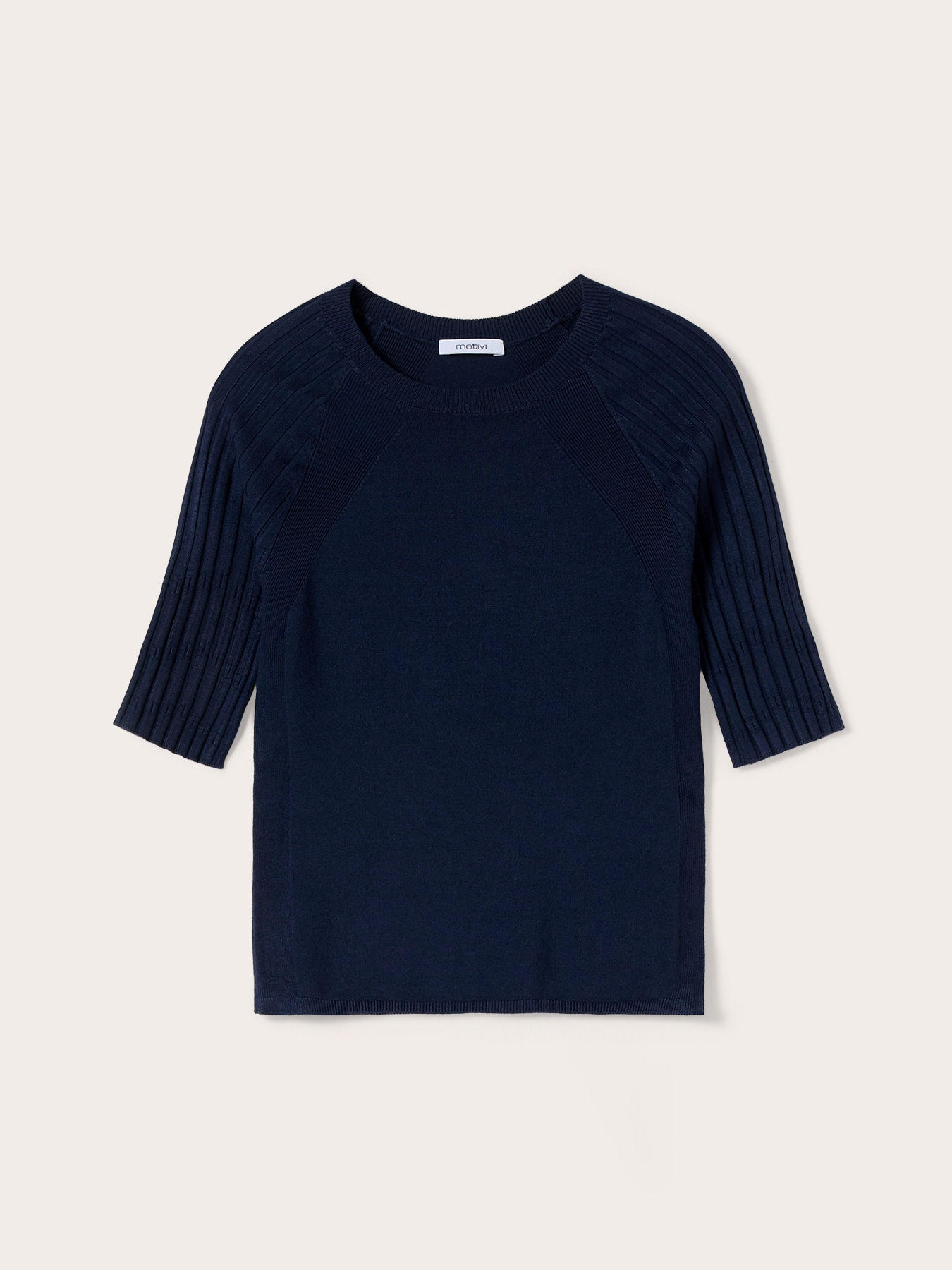 Maglia in viscosa con maniche raglan a coste image number 4