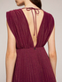 Long pleated lurex jersey dress image number 2