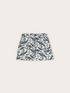 Short taille haute en drill avec broderie florale image number 4