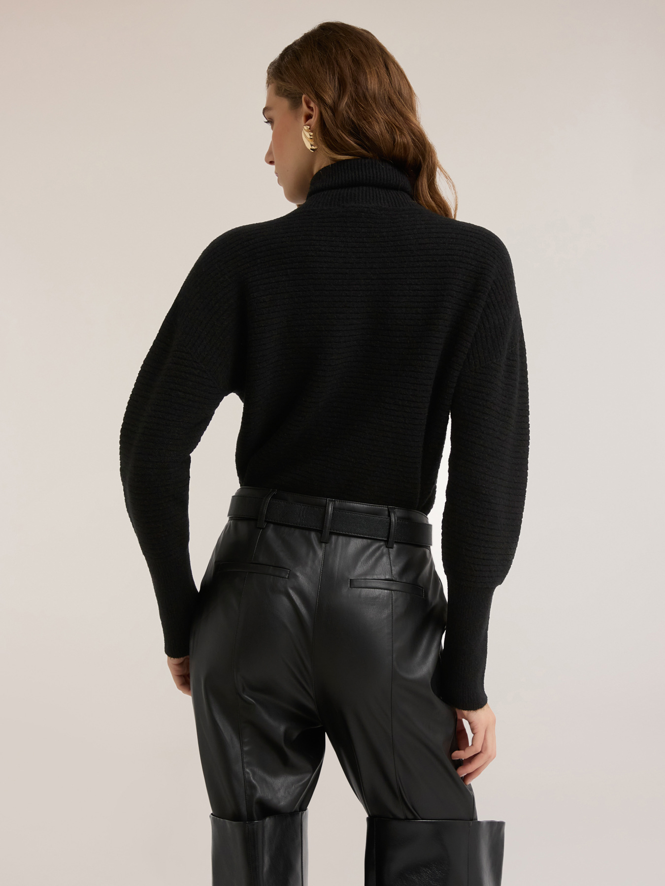 Pull col roul&eacute; en m&eacute;lange viscose image number 1