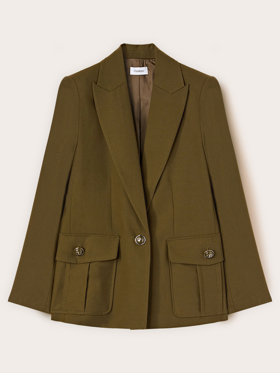 Blazer military in flanella misto lana