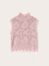 Turtleneck sweater with lace-effect knit image number 4