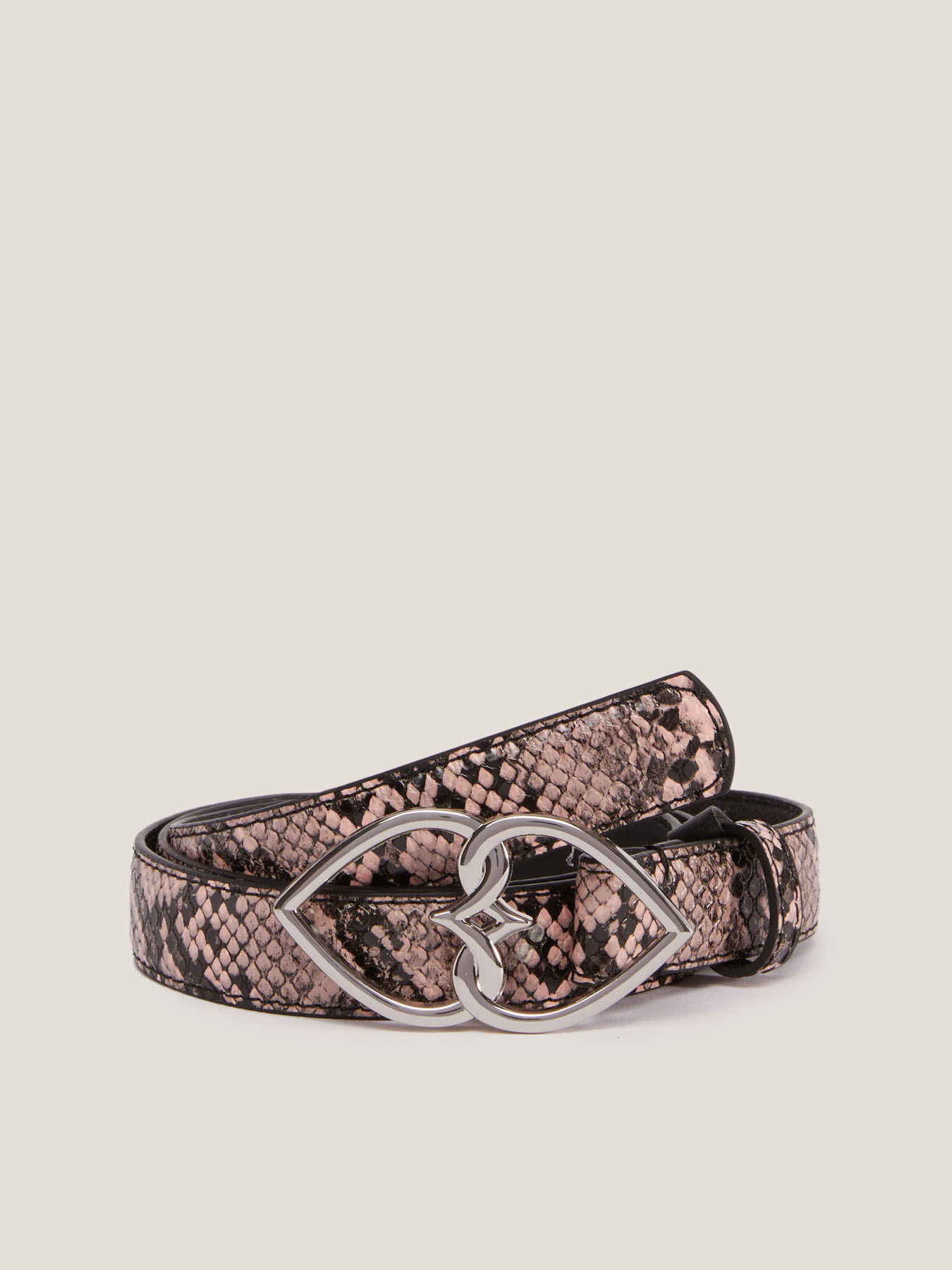 Double Love faux leather belt with animal print image number 0