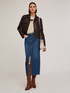 Coated fabric jacket with belt image number 2