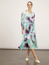 Midi-Kleid aus Satin mit abstraktem Muster image number 3