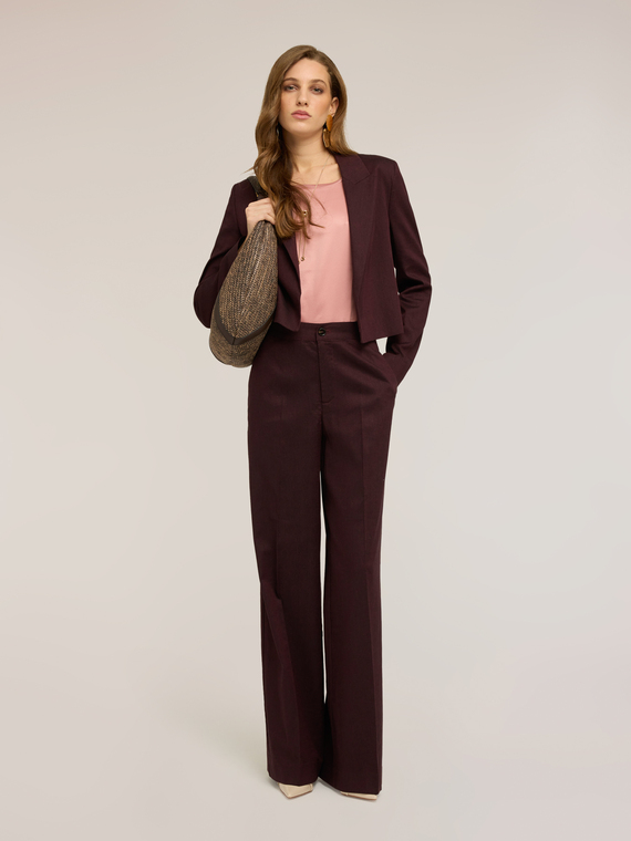 Veste courte en m&eacute;lange de lin