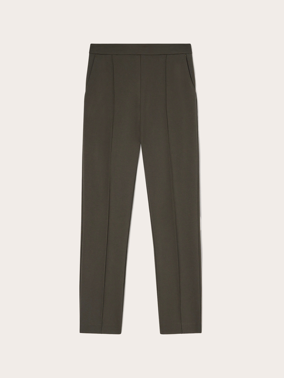 Pantalon slim fit en point de Milan