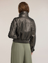 Short crinkle bomber jacket with high collar image number 1