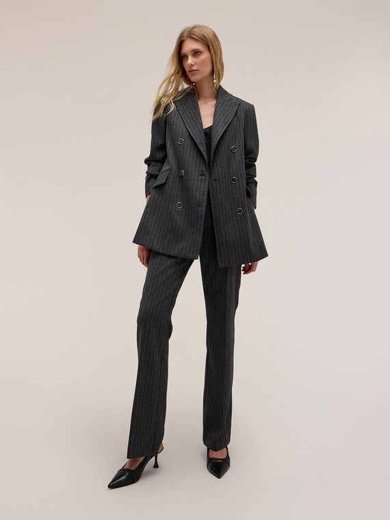 The Tailoring Lab pinstriped flared trousers