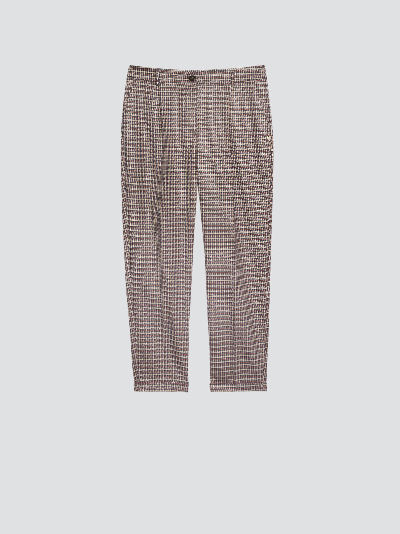 Houndstooth pattern carrot trousers image number 3