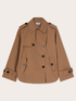 Double-breasted short cotton blend trench coat image number 4
