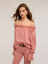 Off-shoulder chiffon blouse image number 0