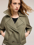 Short trench coat with ajour&eacute; detail image number 3